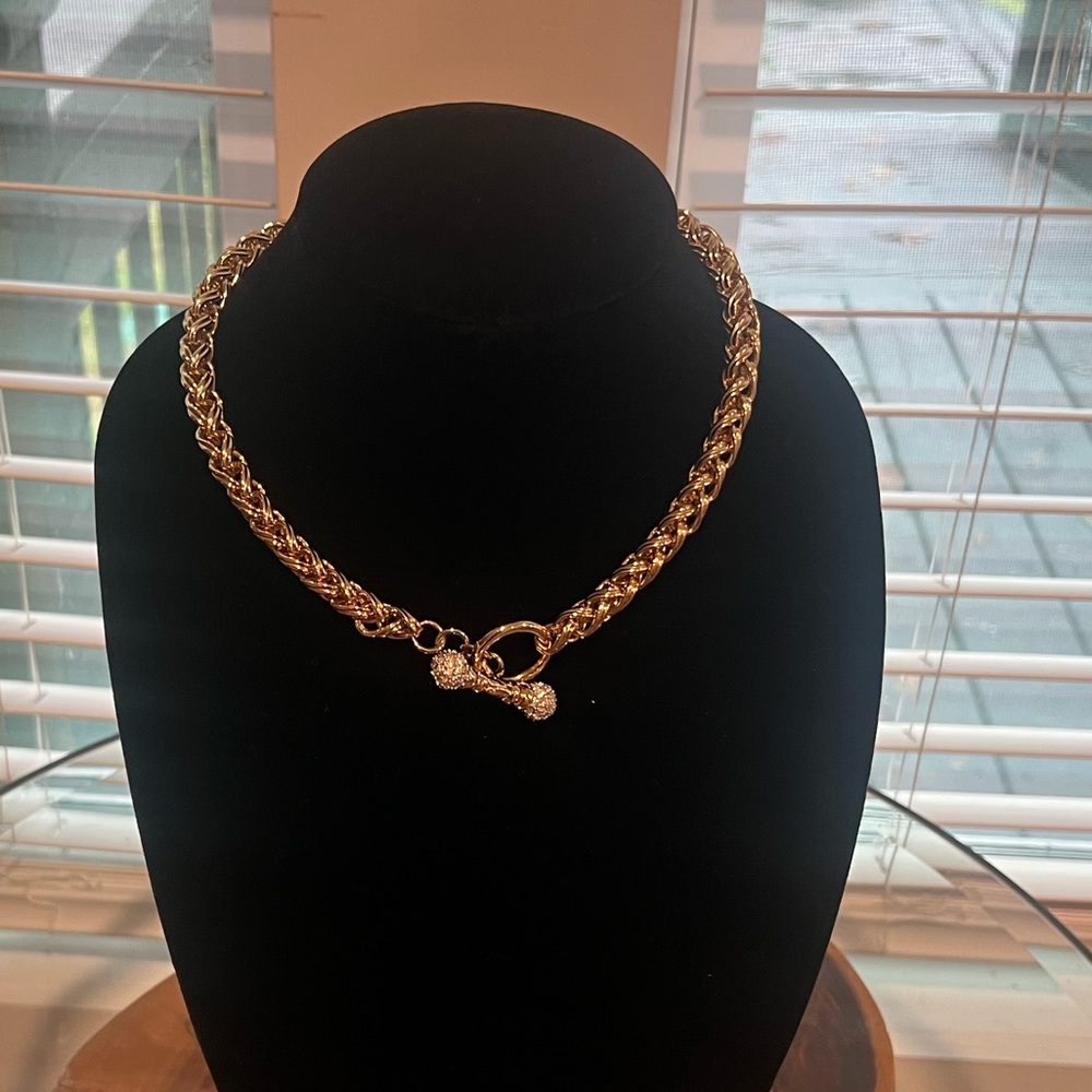 Ivana Trump Gold Choker Necklace with Crystal Accents